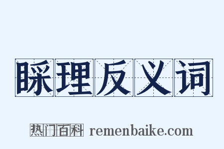 睬理反义词是什么意思的图片